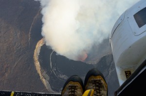 Recent lava fountains in the pit crater of Nyamulagira volcano - Photo (c) B. Smets, July 2014